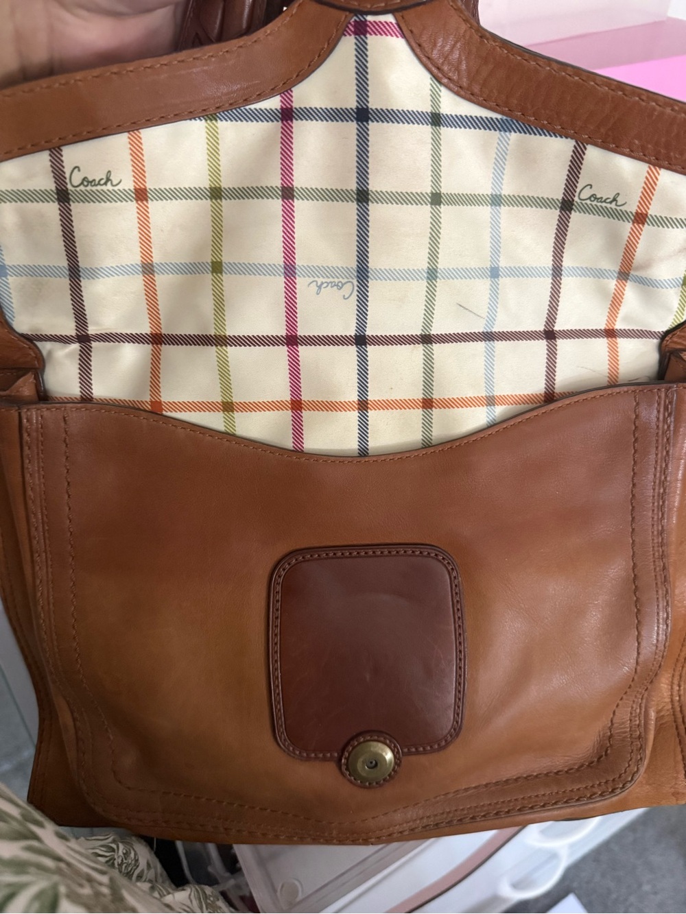 Coach Bleecker Tattersall Whipstitched Hand Bag - Picture 6 of 13